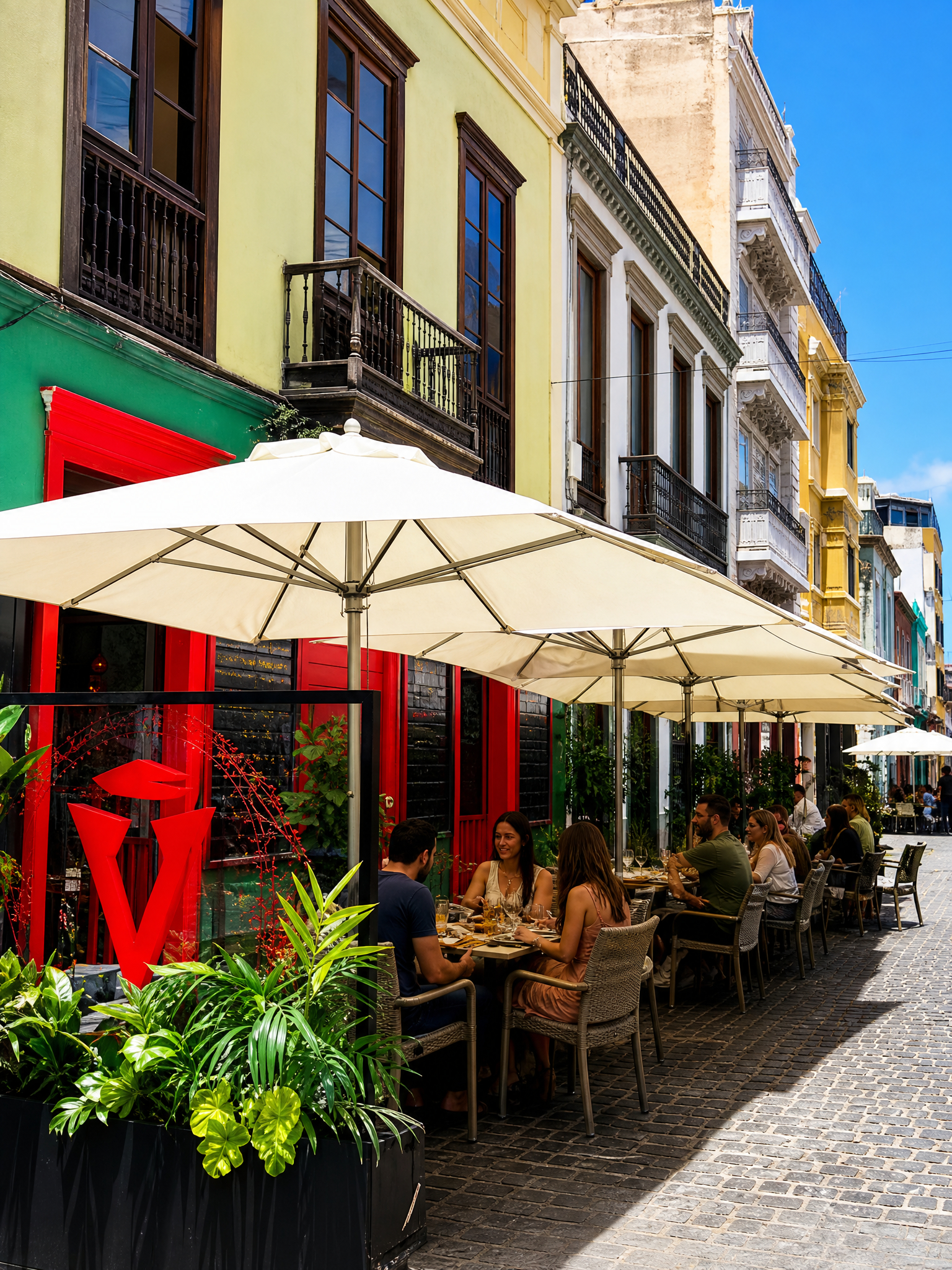 Terraza de El Vasco en una calle de Vegueta, Las Palmas